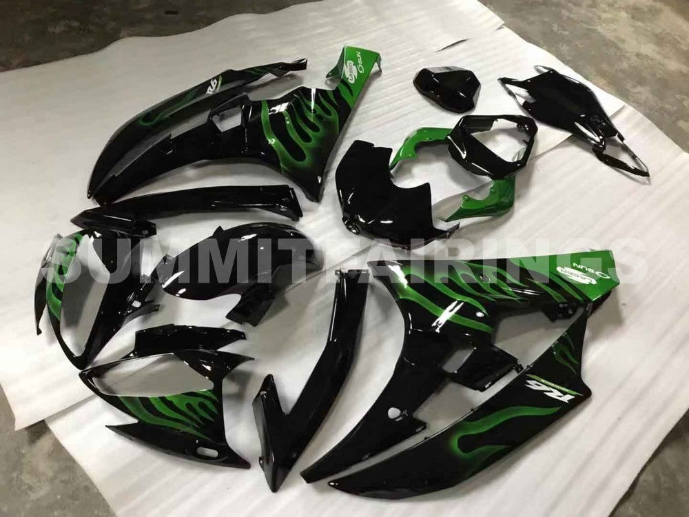 Fairings For Yamaha YZF-R6 Black & Green Flame R6 (2006-2007)