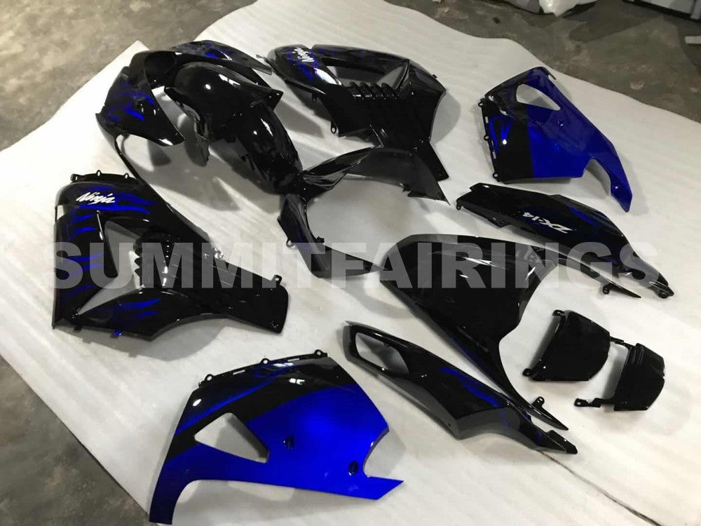 Fairings For Kawasaki ZX14R Black & Blue Flame Ninja (2006-2011)