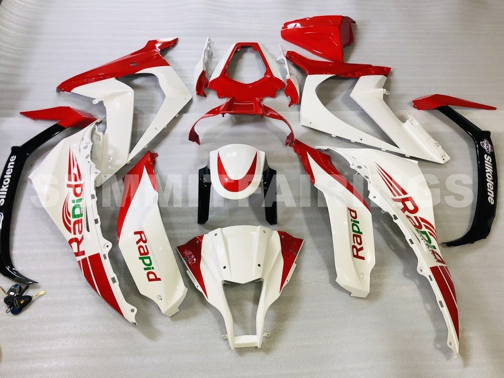Fairings For Kawasaki ZX-10R, 2011-2015 - Red & White Rapid