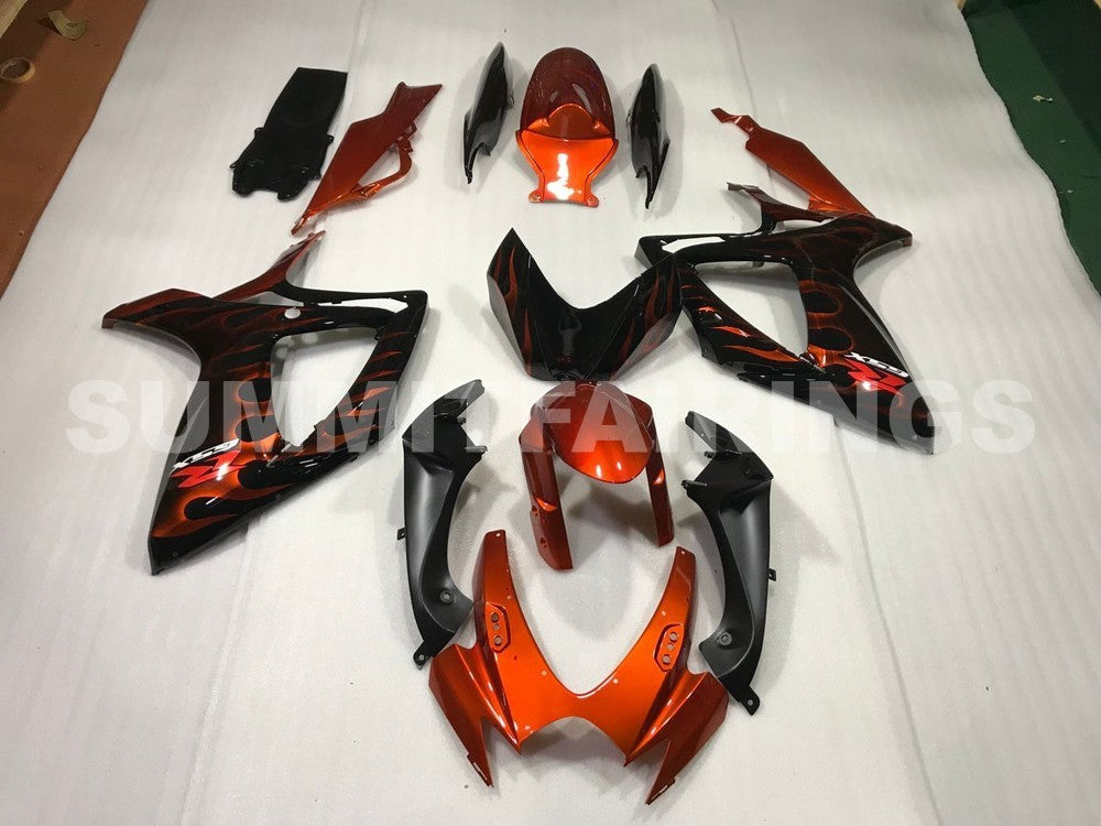 Fairings For Suzuki - GSXR600-750 K6 06-07 Orange Flame