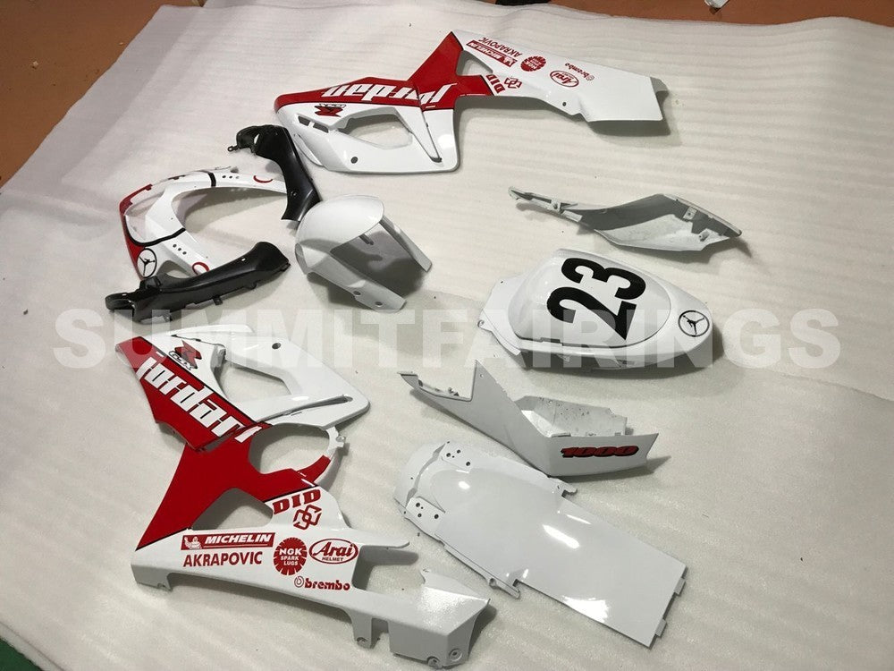 Fairings For Suzuki GSXR 1000 White & Red Jordan (2005-2006)