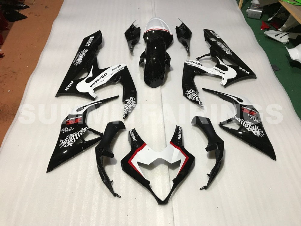 Fairings For Suzuki GSXR 1000 Black White Suzuki GSXR (2005-2006)