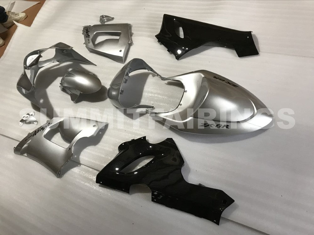 Fairings For Kawasaki ZX6R 636 Grey Black Ninja (2005-2006)