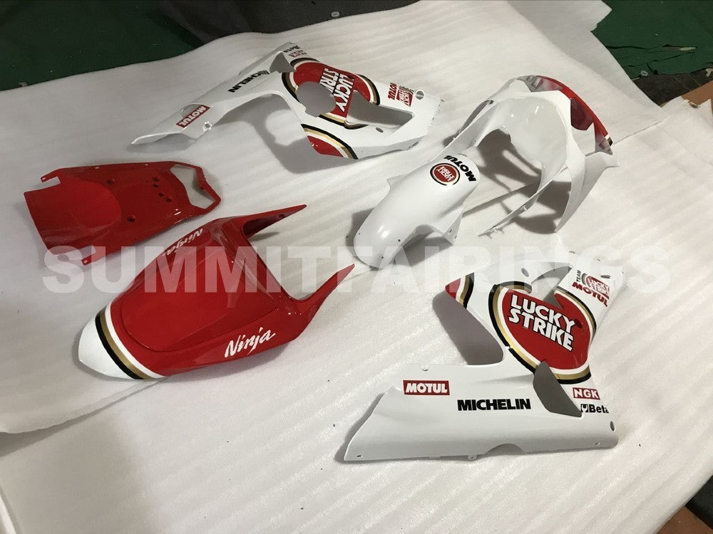 Fairings For Kawasaki ZX6R 636 White Red Ninja (2003-2004)