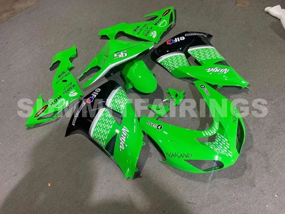 Fairings For Kawasaki ZX 10R Green Black No.56 Nakano (2006-2007)