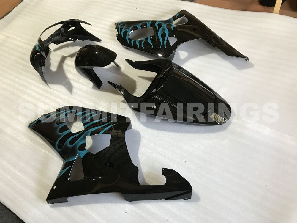 Fairings For Suzuki - GSXR600-750 K1 2001-2003 Light Blue Flame