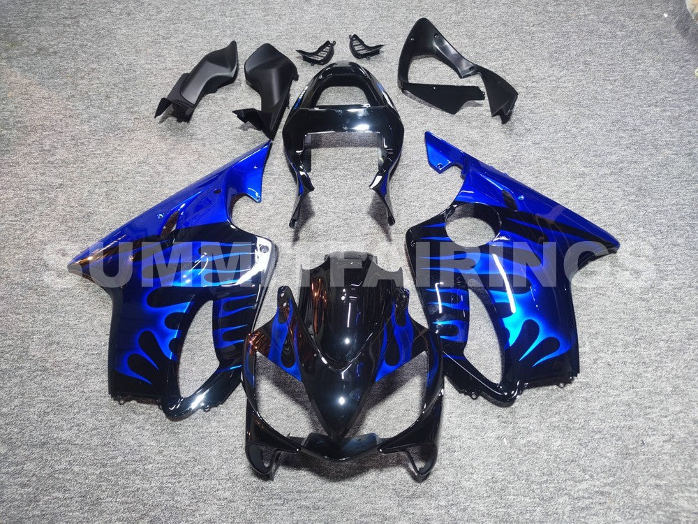 Fairings For Honda CBR 600 F4i Black & Blue Flame (2001-2003)