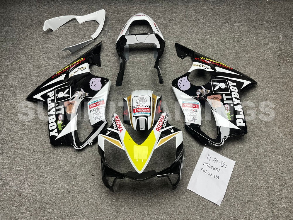 Fairings For Honda CBR 600 F4i Black & White (2001-2003)