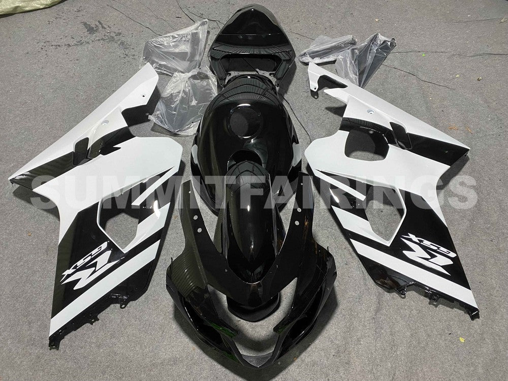 Fairings For Suzuki GSXR 600 750 Black White Suzuki GSXR (2004-2005)