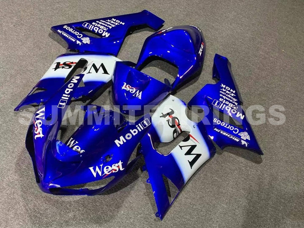 Fairings For Kawasaki ZX6R 636 Blue White West (2005-2006)