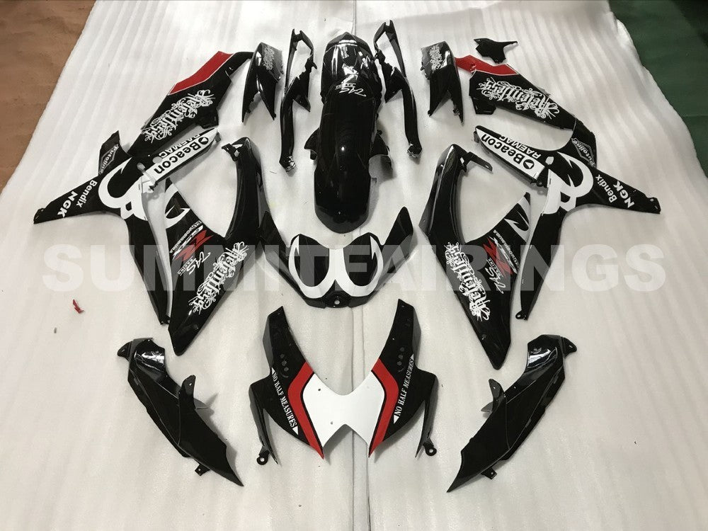Fairings For Suzuki GSXR 600 750 Black Red Relentless (2008-2009-2010)