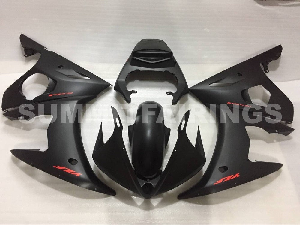 Fairings For Yamaha - YZF-600 R6 2003-2004 Matt Black Red Decals