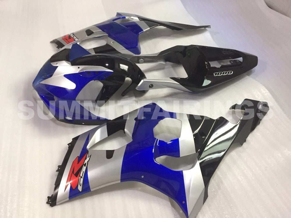 Fairings For Suzuki GSX-R1000, 2003-2004 - Blue, Silver & Black