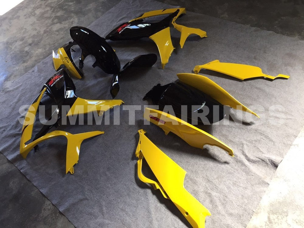 Fairings For Suzuki GSXR 600 750 Black & Yellow GSXR (2008-2009-2010)