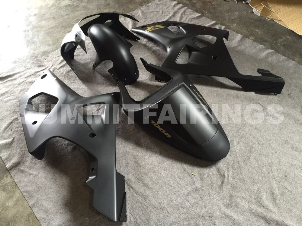 Fairings For Suzuki - GSXR1000 K1/2 2000-2002 Matt Black Gold Decal