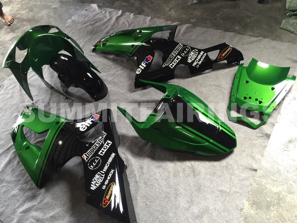 Fairings For Kawasaki ZX6R 636 Green Black elf (2003-2004)