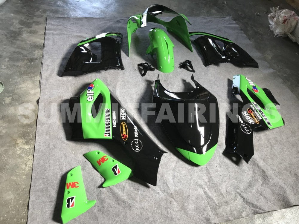 Fairings For Kawasaki ZX6R 636 Green Black Kawasaki (2005-2006)