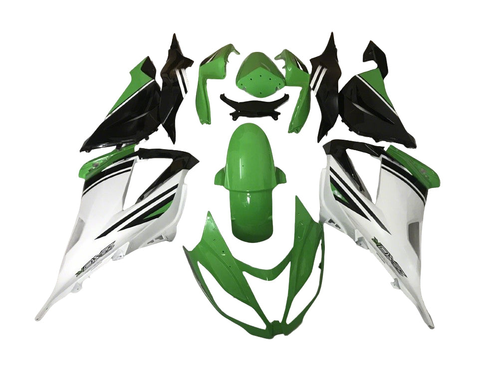 Fairings For Plastics Kawasaki ZX6R 636 Green White Ninja (2013
