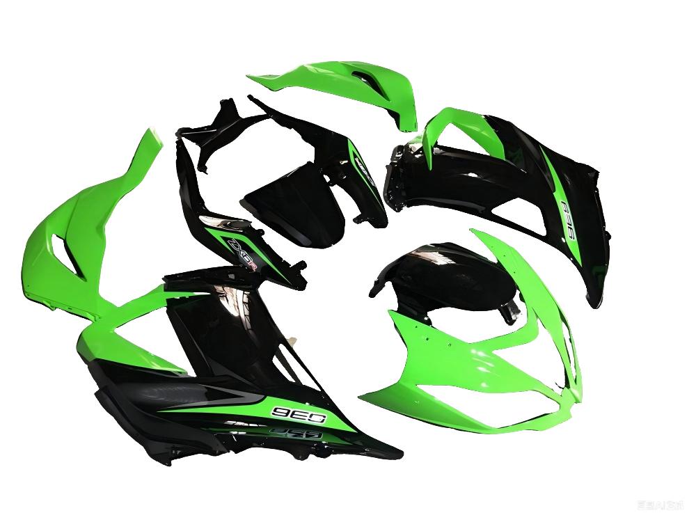 Fairings For Plastics Kawasaki ZX6R 636 Green Black Ninja (2013-2018)