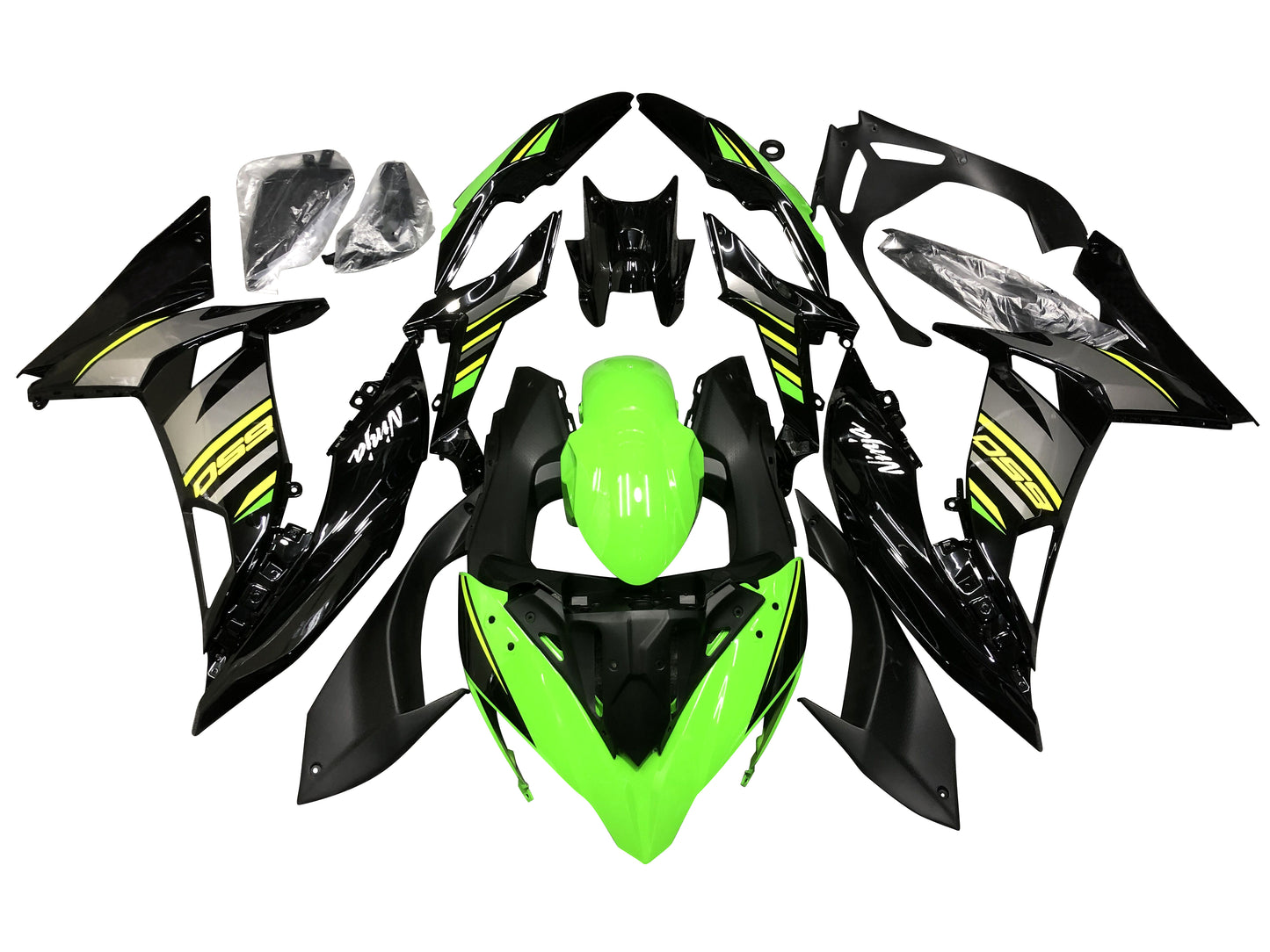 Fairings For Kawasaki Ninja 650 ER-6F 2017-2019 Black Green Silver