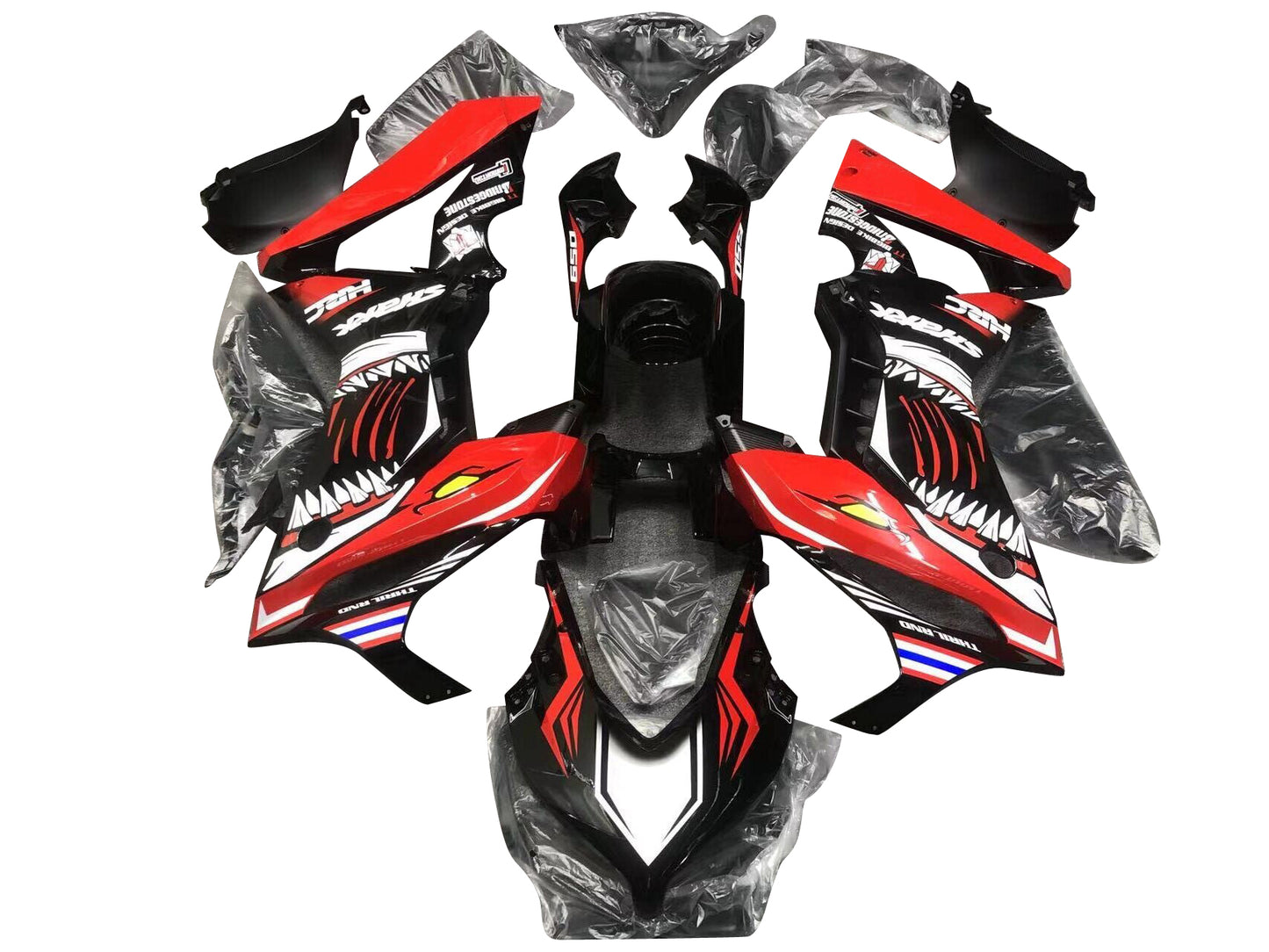 Fairings For Honda CBR650R 2019-2022 Red Black White & Shark Decal