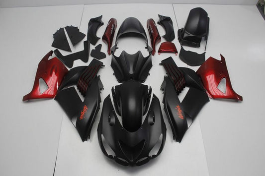 Fairings For Kawasaki ZX-14R, 2006-2011 - Matte Black & Red