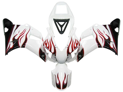 Fairings For Yamaha YZF-R1 White & Red Flame R1  (1998-1999)