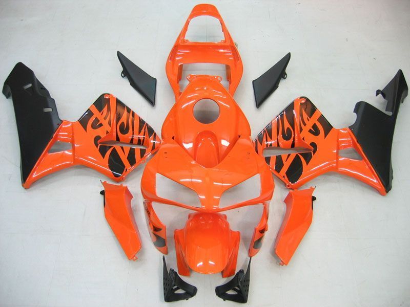 Fairings For Honda CBR 600 RR Orang & Black Flame (2003-2004)