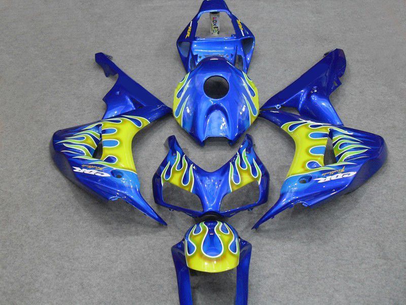 Fairings For Honda - CBR1000RR 06-07 Yellow Flame Blue