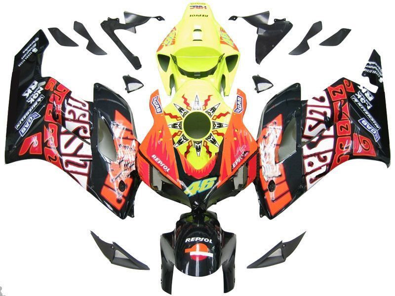 Fairings For Honda CBR 1000 RR Black Yellow Valentino Rossi (2004-2005)