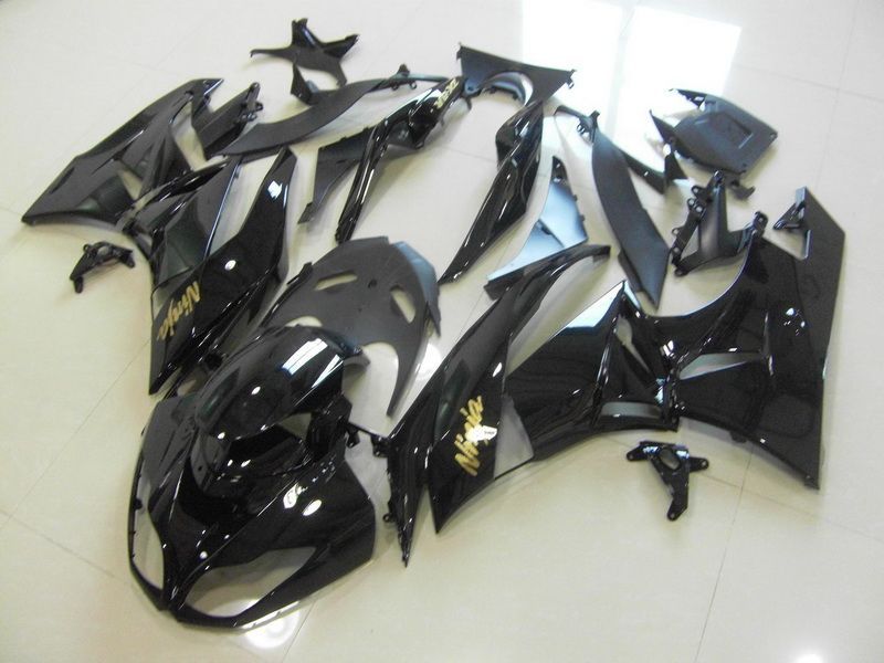 Fairings For Kawasaki ZX-6R, 2009-2012 - All Black with Gold