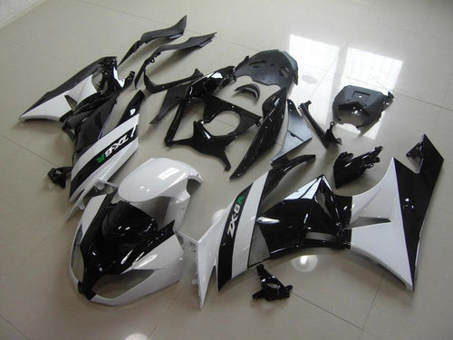 Fairings For Kawasaki ZX-6R, 2009-2012 - White & Black Fairing Kit