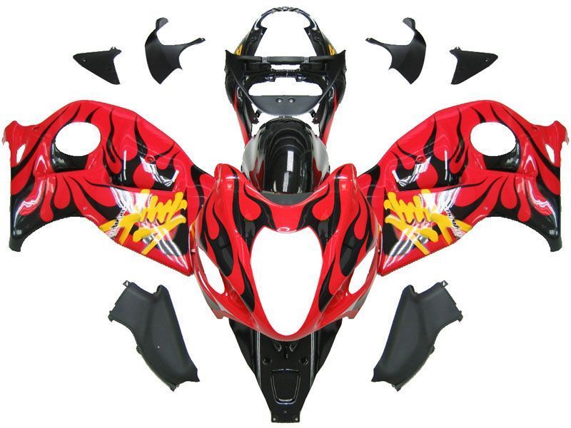 Fairings For Suzuki GSX1300R Hayabusa Red & Black Flame (1996-2007)