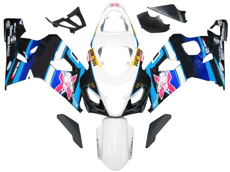 Fairings For Suzuki GSXR 600 750 White Blue Brux GSXR (2004-2005)