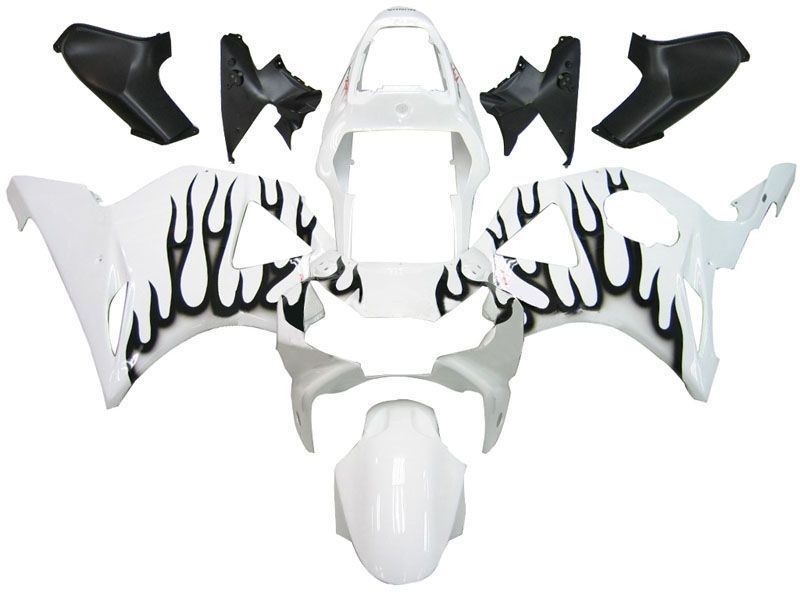 Fairings For Honda CBR 954 RR White & Black Flame (2002-2003)