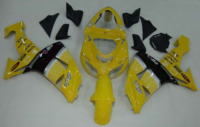 Fairings For Kawasaki ZX 10R Yellow Black No.56 Nakano (2006-2007)