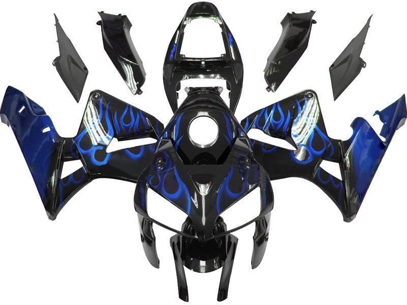 Fairings For Honda CBR 600 RR Black & Blue Flame (2005-2006)