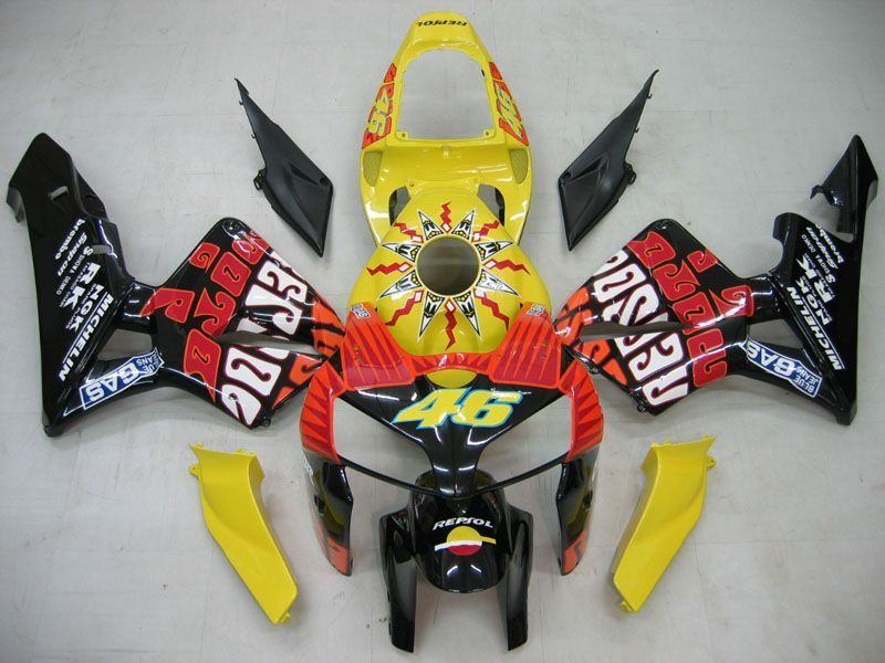 Fairings For Honda CBR 600 RR Yellow Black Valentino Rossi (2005-2006)