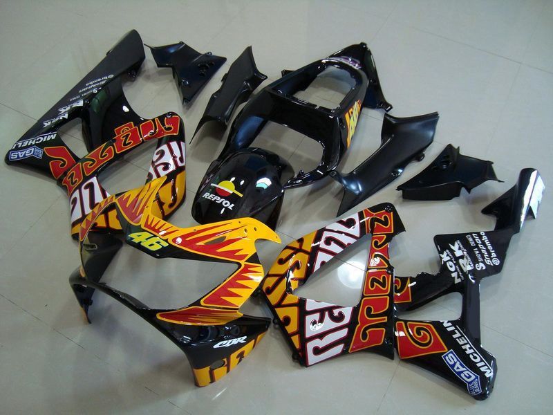 Fairings For Honda - CBR900RR 929 2000-2001 Yellow Rossi