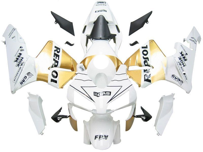 Fairings For Honda CBR 600 RR White & Gold Repsol (2003-2004)
