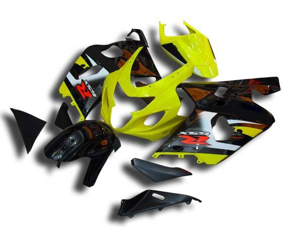 Fairings For Suzuki - GSXR600-750 K4 04-05 Black Yellow