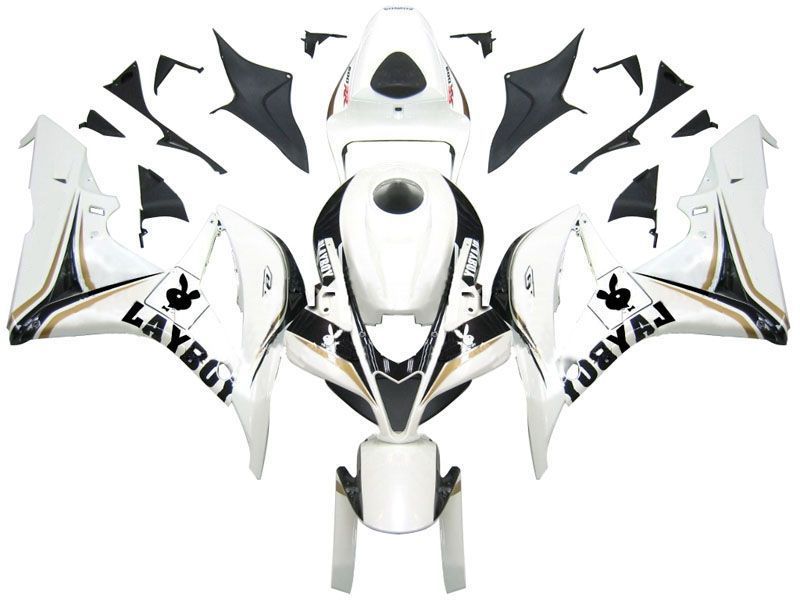 Fairings For Honda CBR 600 RR White & Black Playboy (2007-2008)