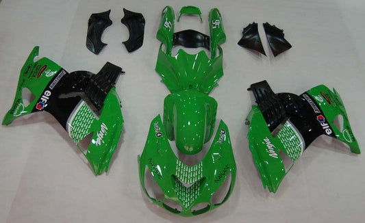 Fairings For Kawasaki ZX14R Green Black No.56 Nakano  (2006-2011)