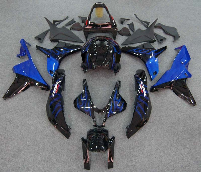 Fairings For Honda CBR 600 RR Black & Blue Flame (2007-2008)