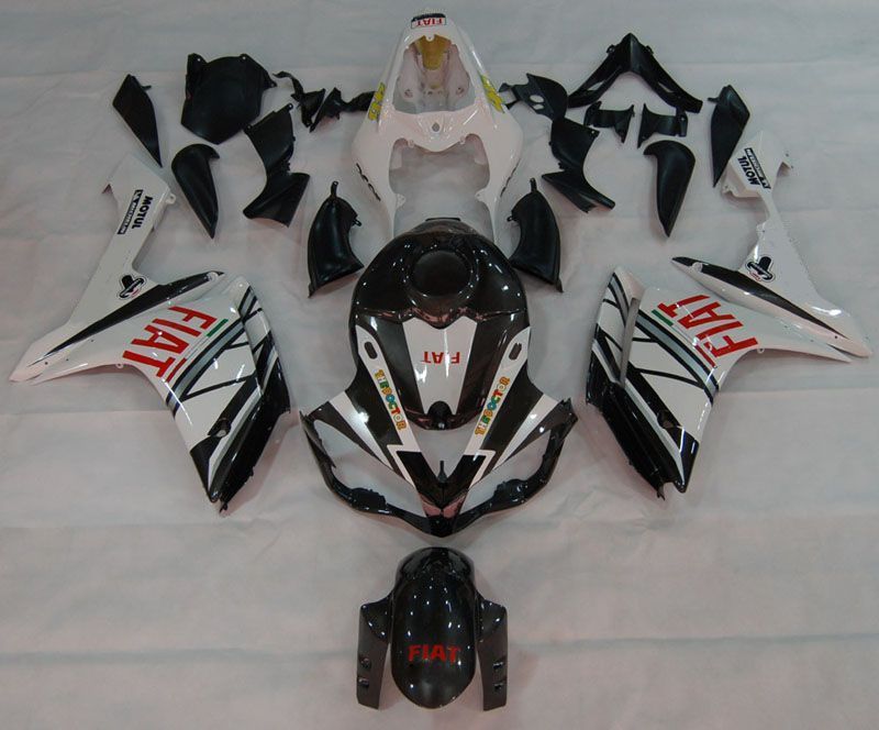 Fairings For Yamaha YZF-R1 Black White FIAT R1 (2007-2008)