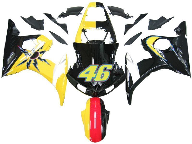 Fairings For Yamaha YZF-R6 Black & Yellow No.46 R6 (2003-2004)