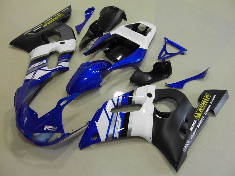 Fairings For Yamaha YZF 600 R6 1998 2002 Blue White and Black