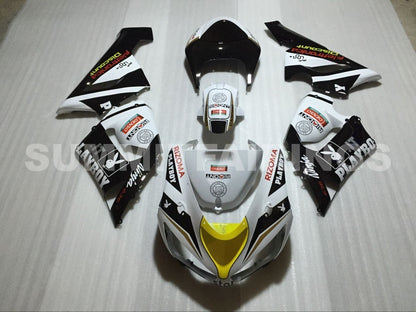 Fairings For Kawasaki ZX6R 636 Black White Yellow (2005-2006)