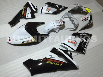 Fairings For Kawasaki ZX6R 636 Black White Yellow (2005-2006)
