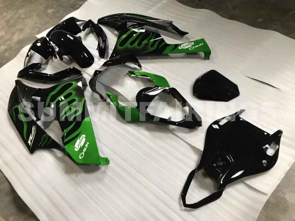 Fairings For Yamaha YZF-R6 Black & Green Flame R6 (2006-2007)